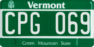 VT license plate CPG069