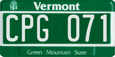 VT license plate CPG071