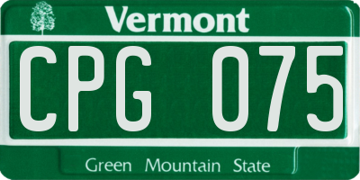 VT license plate CPG075