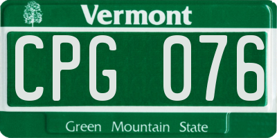VT license plate CPG076
