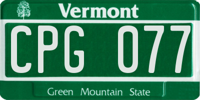 VT license plate CPG077