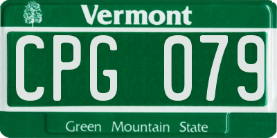 VT license plate CPG079