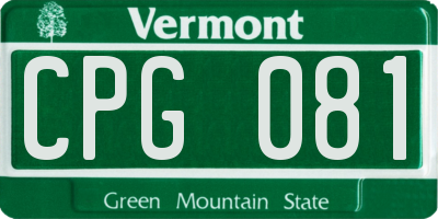 VT license plate CPG081