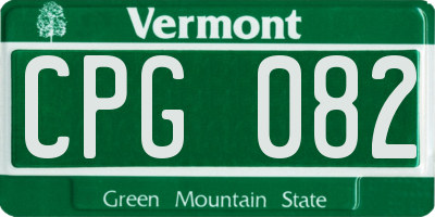 VT license plate CPG082