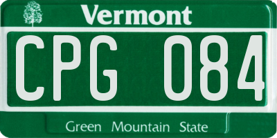 VT license plate CPG084