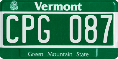 VT license plate CPG087