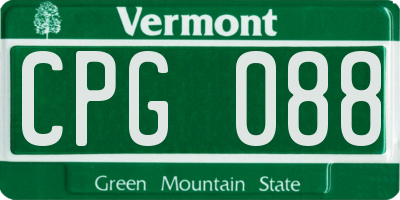VT license plate CPG088