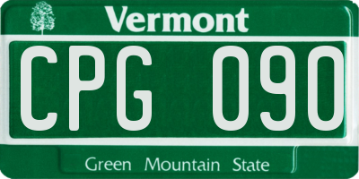 VT license plate CPG090
