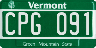 VT license plate CPG091