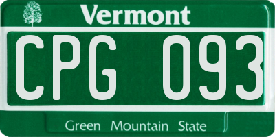 VT license plate CPG093