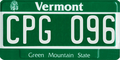 VT license plate CPG096