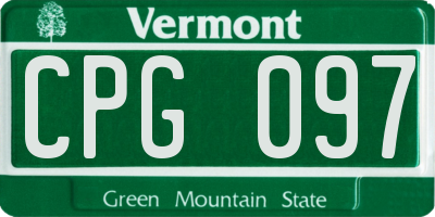 VT license plate CPG097