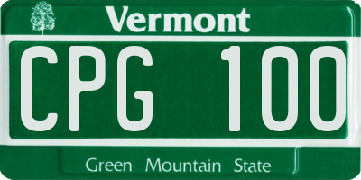 VT license plate CPG100