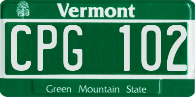 VT license plate CPG102