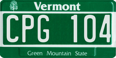 VT license plate CPG104