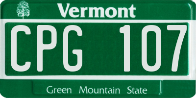 VT license plate CPG107