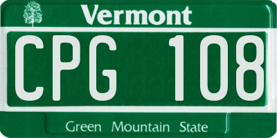 VT license plate CPG108