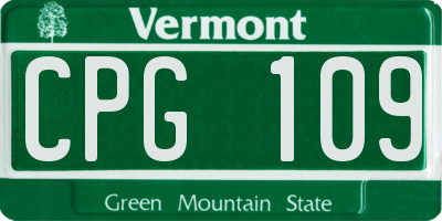 VT license plate CPG109