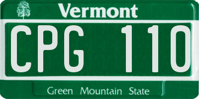 VT license plate CPG110