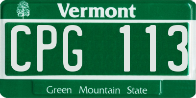 VT license plate CPG113
