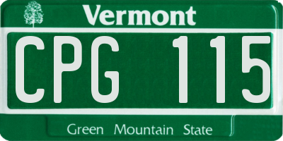 VT license plate CPG115