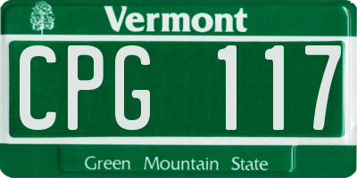 VT license plate CPG117