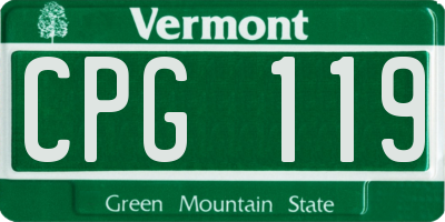VT license plate CPG119