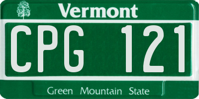 VT license plate CPG121