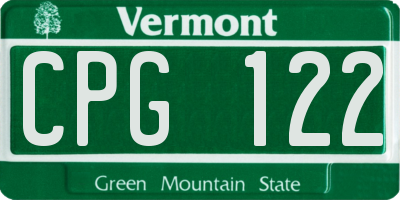 VT license plate CPG122