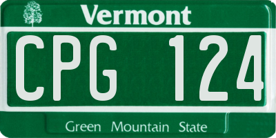 VT license plate CPG124