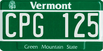 VT license plate CPG125
