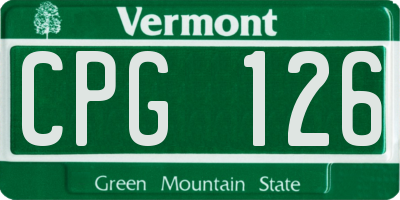VT license plate CPG126
