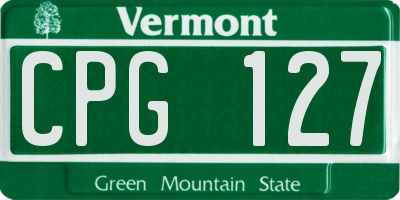 VT license plate CPG127
