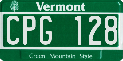 VT license plate CPG128