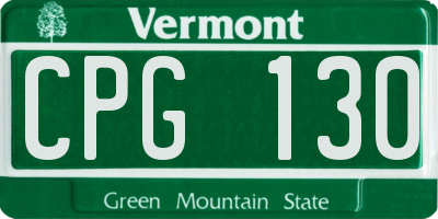 VT license plate CPG130