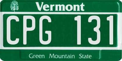 VT license plate CPG131