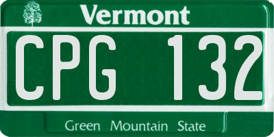 VT license plate CPG132