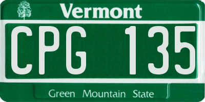 VT license plate CPG135