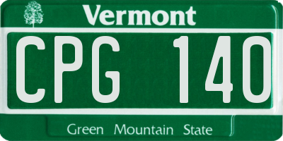 VT license plate CPG140