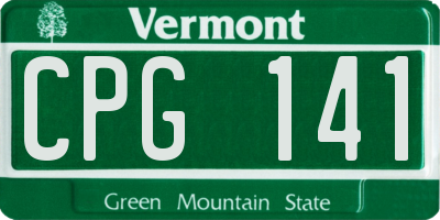 VT license plate CPG141