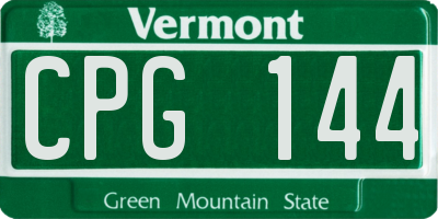 VT license plate CPG144