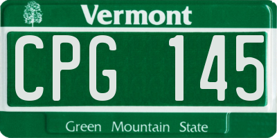 VT license plate CPG145