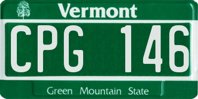 VT license plate CPG146
