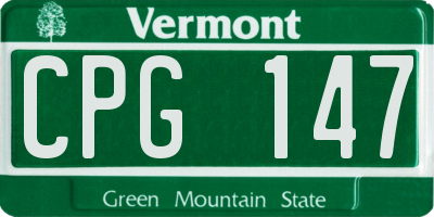 VT license plate CPG147