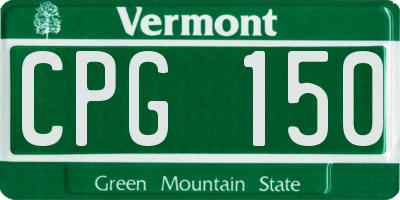 VT license plate CPG150