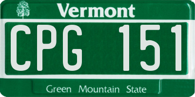 VT license plate CPG151