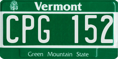 VT license plate CPG152