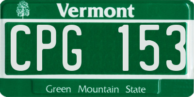 VT license plate CPG153