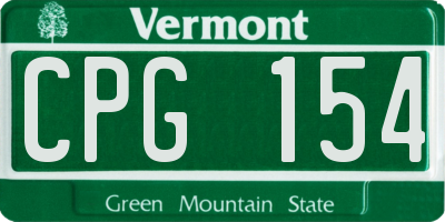 VT license plate CPG154