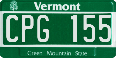 VT license plate CPG155